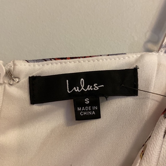 Lulus NWT White high low floral dress size S - Picture 5 of 5